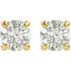 Moissanite Earrings in 14 Karat Yellow Gold 7.5 mm Round Moissanite Earrings