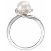 14 Karat White Gold Genuine Freshwater Pearl Ring