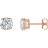 Lab Diamond Stud Earrings in 14 Karat Rose Gold 2 Carat