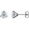 14 Karat White Gold 2 Carat Grown Diamond Stud Earrings