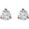 14K Rose 0.25  Carat Lab Grown Diamond Stud Earrings