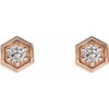 Moissanite Earrings in 14 Karat Rose Gold 2.5 mm