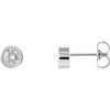 Moissanite Earrings in 14 Karat White Gold 4 mm Round Moissanite Earrings