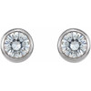 Moissanite Earrings in 14 Karat White Gold 4.5 mm Round Moissanite Earrings