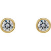 14 Karat Yellow Gold 5 mm Round Moissanite Earrings