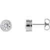 Moissanite Earrings in 14 Karat White Gold 5 mm Round Moissanite Earrings