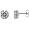 Moissanite Earrings in 14 Karat White Gold 6.5 mm Round Moissanite Earrings