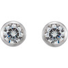Moissanite Earrings in 14 Karat White Gold 6.5 mm Round Moissanite Earrings