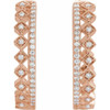 14 Karat Rose Gold 0.25 Carat Lab Grown Diamond Geometric Hoop Earrings