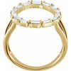 White Diamond Ring in 14 Karat Yellow Gold 0.50 Carat Diamond Negative Space Ring