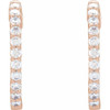 14 Karat Rose Gold 0.75 Carat Lab Grown Diamond Inside-Outside Hinged 17.2 mm Hoop Earrings
