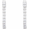 14 Karat White Gold 0.75 Carat Lab Grown Diamond Inside-Outside Hinged 17.2 mm Hoop Earrings