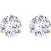 14 Karat Yellow Gold 8mm Round Genuine Charles Colvard Moissanite Earrings