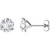 Moissanite Earrings in 14 Karat White Gold 8 mm Round Moissanite Earrings
