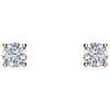 White Diamond Earrings in 14 Karat Rose Gold 0.20 Carat Diamond Stud Earrings