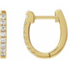 14 Karat Yellow Gold 0.16 Carats Natural Diamond Hoop Earrings