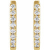 14 Karat Yellow Gold 0.16 Carats Natural Diamond Hoop Earrings