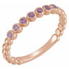 Genuine Amethyst Stackable Ring in 14 Karat Rose Gold