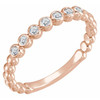 White Diamond Ring in 14 Karat Rose Gold 0.16 Carat Diamond Stackable Ring