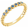 Genuine Blue Sapphire Ring in 14 Karat Yellow Gold Stackable Ring