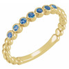 Genuine Blue Sapphire Ring in 14 Karat Yellow Gold Stackable Ring
