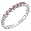 Genuine Amethyst Stackable Ring in Platinum