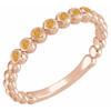 Golden Citrine Ring in 14 Karat Rose Gold Citrine Stackable Ring