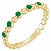 Created Emerald Stackable Ring in 14 Karat Yellow Gold