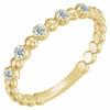 White Diamond Ring in 14 Karat Yellow Gold 0.12 Carat Diamond Stackable Ring