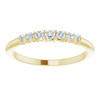 White Diamond Ring in 14 Karat Yellow Gold 0.16 Carat Diamond Stackable Ring