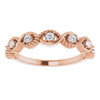 White Diamond Ring in 14 Karat Rose Gold 0.20 Carat Diamond Stackable Ring