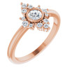 White Diamond Ring in 14 Karat Rose Gold 0.20 Carat Diamond Ring