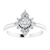 Genuine White Sapphire Ring in Sterling Silver Sapphire and 0.20 Carat Diamonds