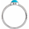 Sterling Silver Natural Turquoise & 3/8 Carats Natural Diamond Ring