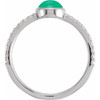 Sterling Silver Natural Chrysoprase & 3/8 Carats Natural Diamond Ring