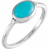 Sterling Silver Natural Turquoise & .03 Carats Natural Diamond Ring