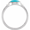 Platinum Natural Turquoise & .03 Carats Natural Diamond Ring