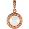 White Cultured Freshwater Pearl Pendant in 14 Karat Rose Gold