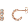 14 Karat Rose Gold 0.85 Carat Lab Grown Diamond Hoop Earrings