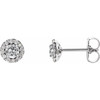 Genuine White Sapphire Earrings in Platinum and 0.12 Carat Diamonds