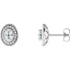 Genuine White Sapphires set in 14 Karat White Gold Sapphire and 0.20 Carat Diamond Halo Earrings