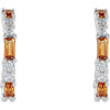 Golden Citrine Earrings in 14 Karat White Gold Citrine and 0.50 Carat Diamond Earrings