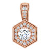 White Diamond Pendant in 14 Karat Rose Gold 0.50 Carat Diamond Pendant
