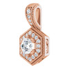 White Diamond Pendant in 14 Karat Rose Gold 0.50 Carat Diamond Pendant