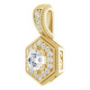White Diamond Pendant in 14 Karat Yellow Gold 0.50 Carat Diamond Pendant