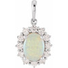 Genuine Opal Pendant in Sterling Silver Ethiopian Opal and 0.33 Carat Diamond Pendant