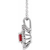 Platinum Ruby & 0.33 Carat Weight Diamond 16 to 18 inch Pendant