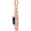 Genuine Sapphire Pendant in 14 Karat Rose Gold Genuine Sapphire and 0.37 Carat Diamond Pendant