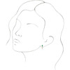 Genuine Emerald Earrings in 14 Karat Yellow Gold Emerald and 0.25 Carat Diamond Earrings