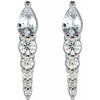 Genuine White Sapphire Earrings in 14 Karat White Gold and 0.25 Carat Diamonds